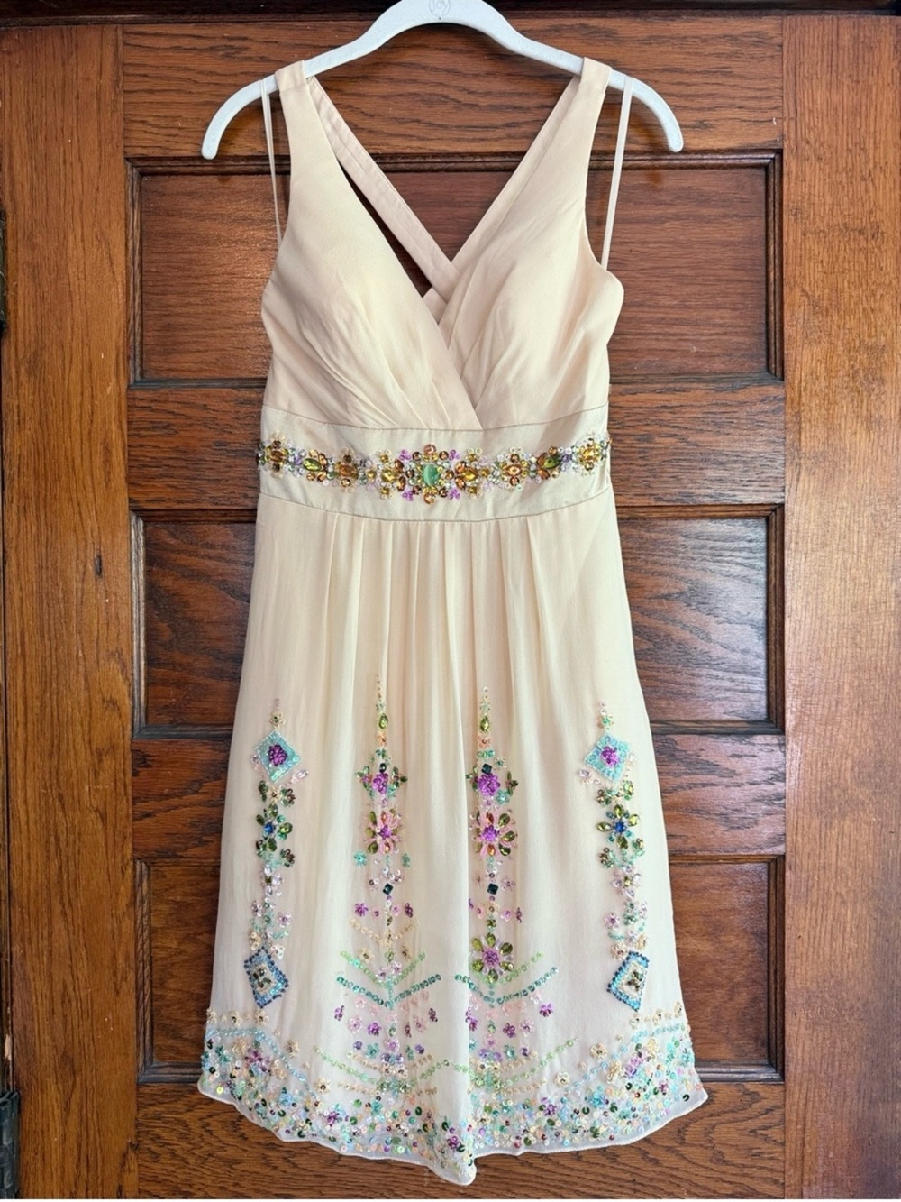 VINTAGE Y2K 100% Silk Beaded Dress Fairy Fairycore Whimsical Basix Black Label 2